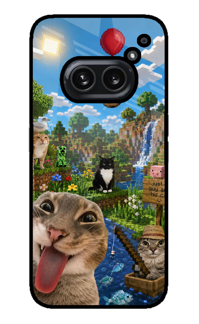 Minecraft Cat Chaos Nothing Phone 2A Plus Glass Case
