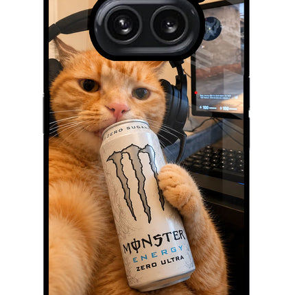 Gamer Cat Energy Nothing Phone 2A Plus Glass Case