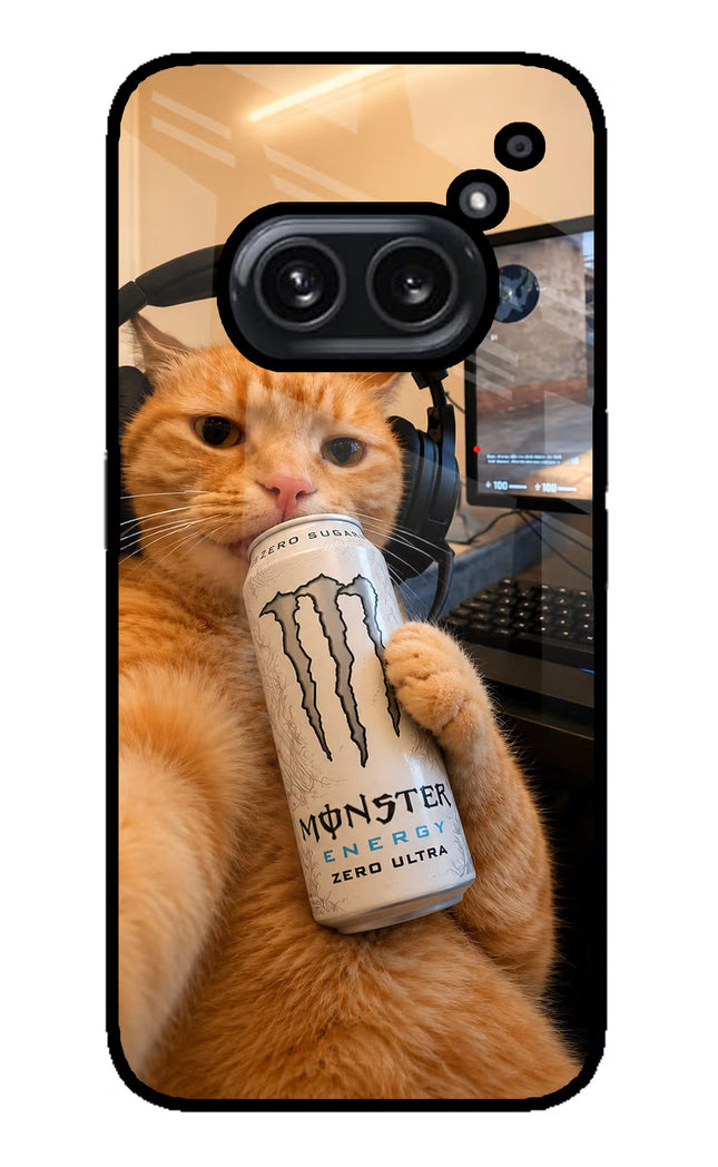Gamer Cat Energy Nothing Phone 2A Plus Glass Case