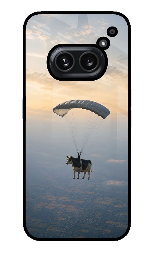 Skydiving Cow Nothing Phone 2A Plus Glass Case