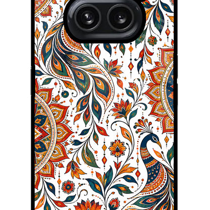 White Mayura Nothing Phone 2A Plus Glass Case