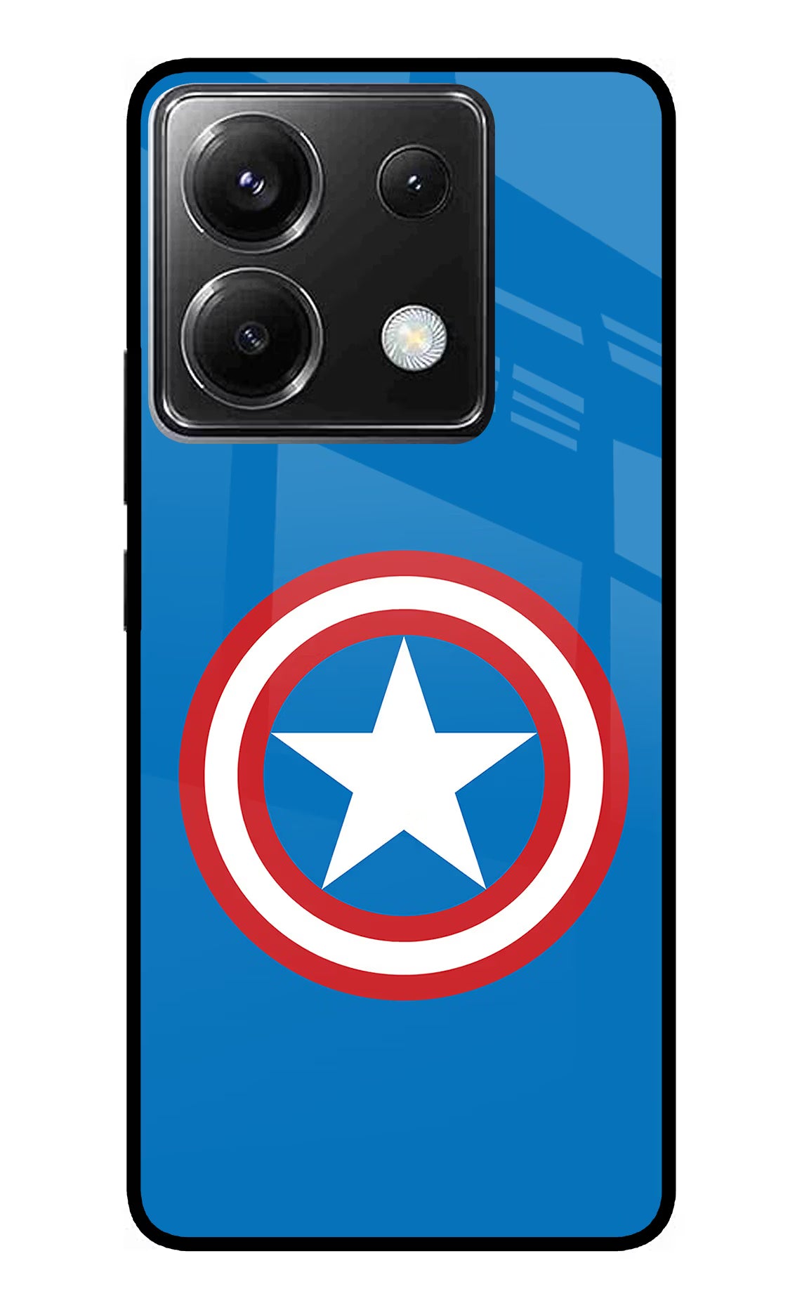 Captain America Logo Poco X6 Glass Case