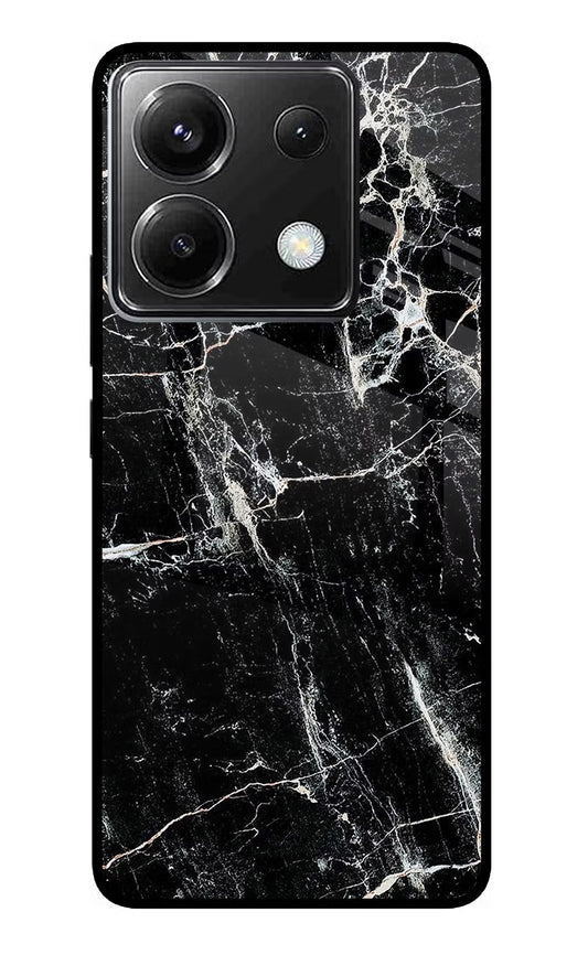 Black Marble Texture Poco X6 Glass Case