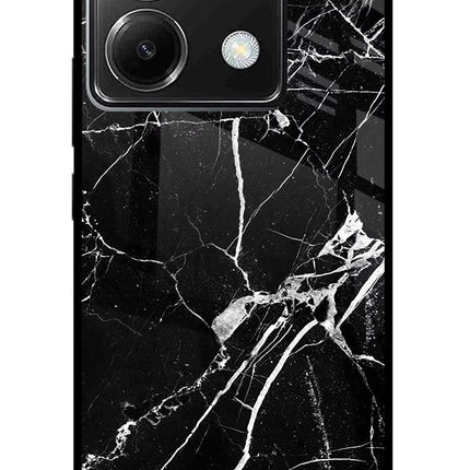 Black Marble Pattern Poco X6 Glass Case