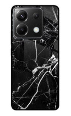 Black Marble Pattern Poco X6 Glass Case