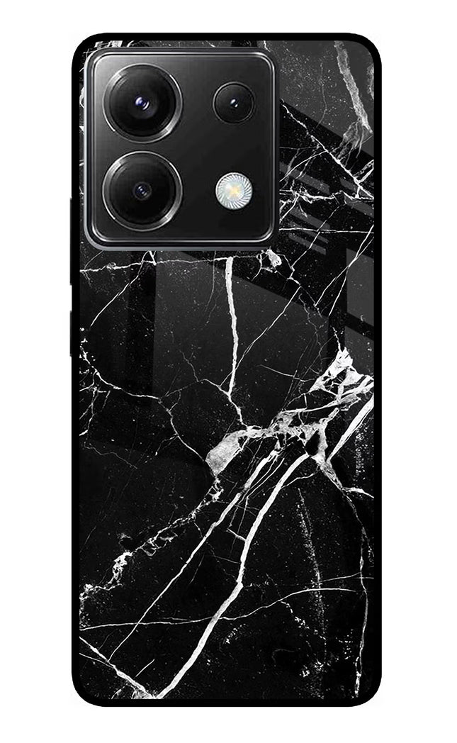 Black Marble Pattern Poco X6 Glass Case