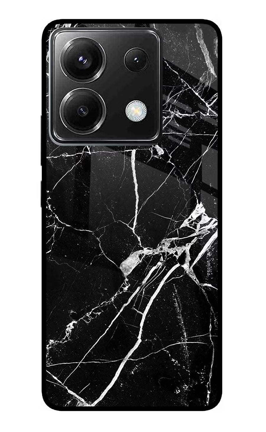 Black Marble Pattern Poco X6 Back Cover, Metal case