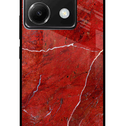 Red Marble Design Poco X6 Glass Case