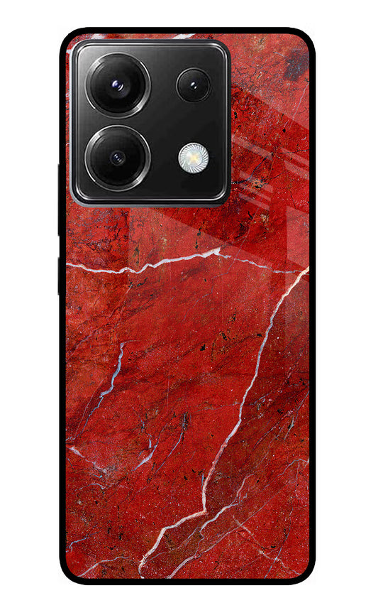 Red Marble Design Poco X6 Glass Case