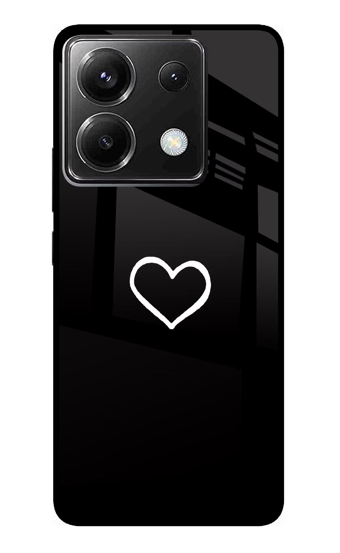 Heart Poco X6 Glass Case Back Cover by Casekaro