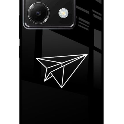Paper Plane White Poco X6 Glass Case