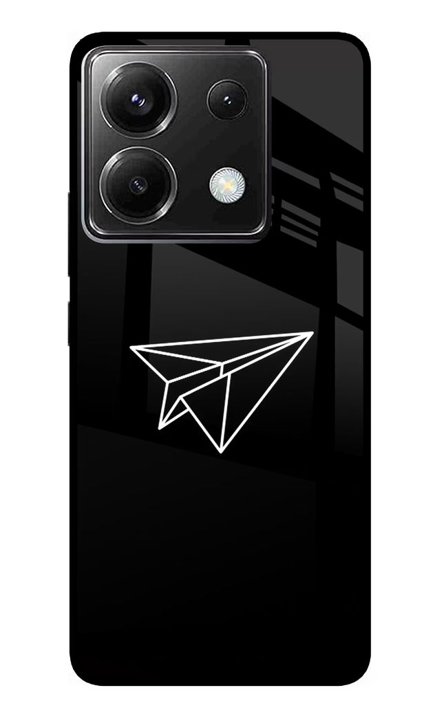 Paper Plane White Poco X6 Glass Case