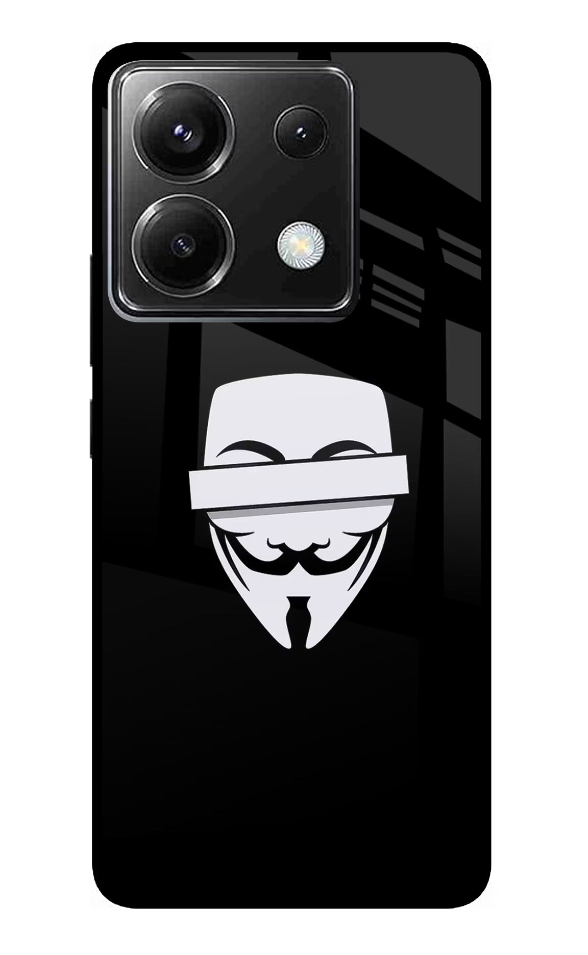 Anonymous Face Poco X6 Glass Case