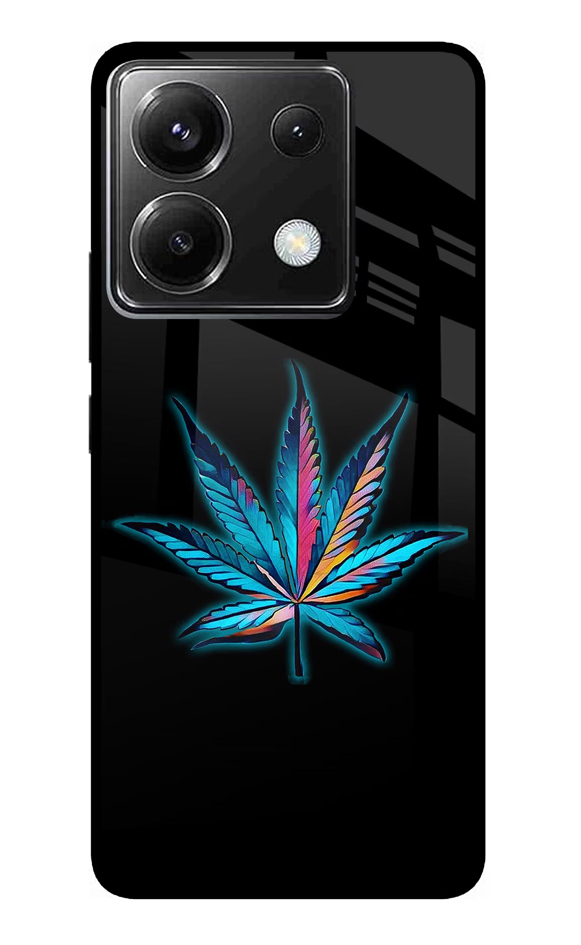 Weed Poco X6 Glass Case Back Cover by Casekaro