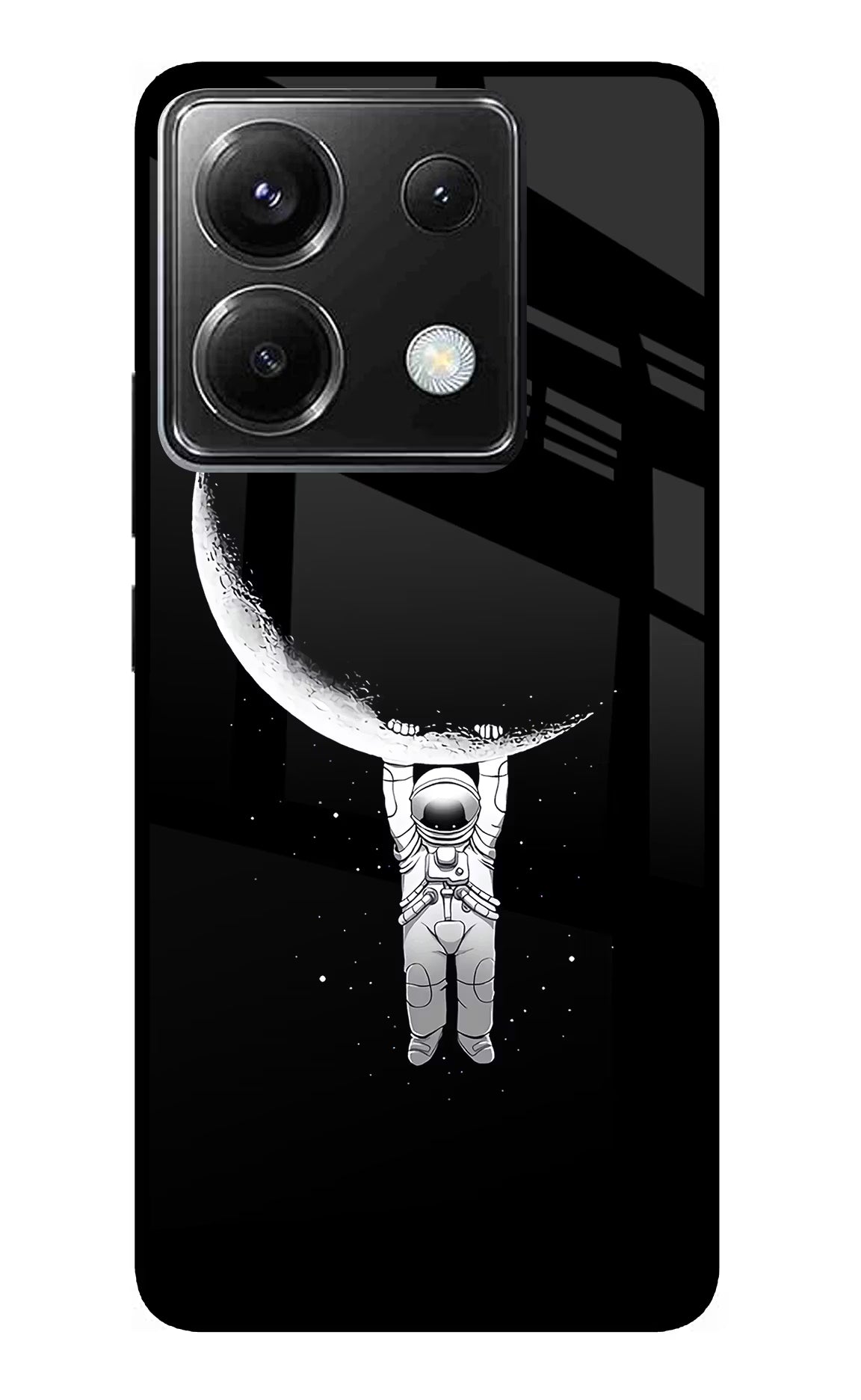 Moon Space Poco X6 Glass Case Back Cover by Casekaro