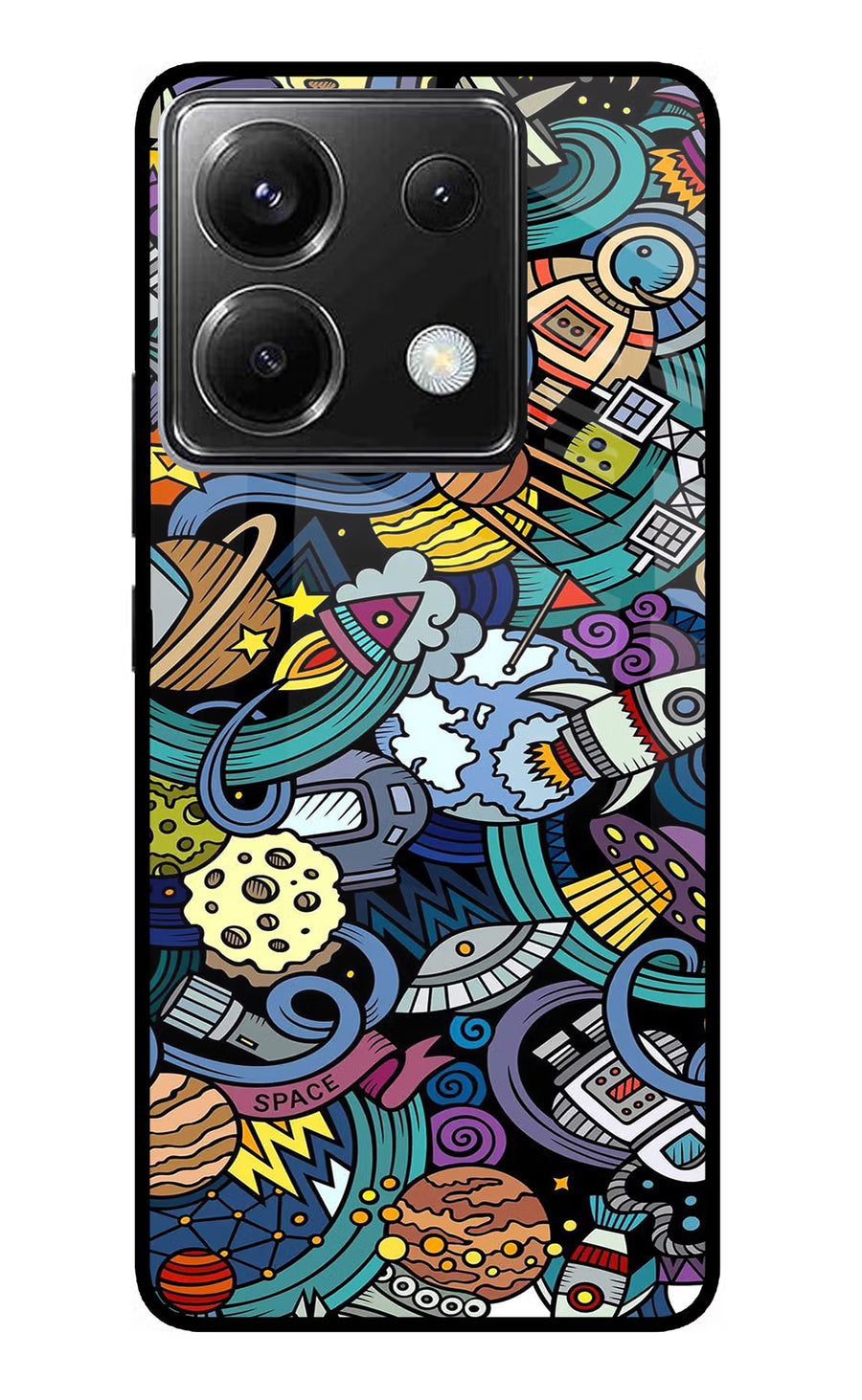 Space Abstract Poco X6 Back Cover, Metal case