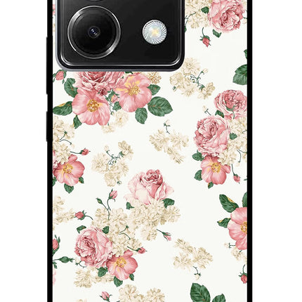 Flowers Poco X6 Glass Case