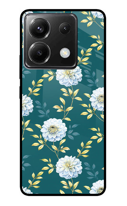 Flowers Poco X6 Glass Case