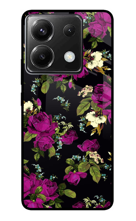 Flowers Poco X6 Glass Case
