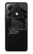 Life Motto Code Poco X6 Glass Case Back Cover by Casekaro