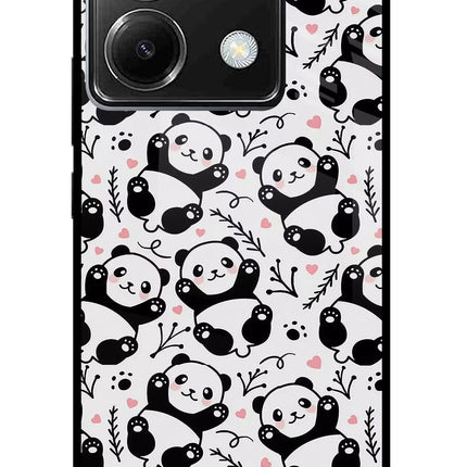 Cute Panda Poco X6 Glass Case