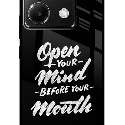 Open Your Mind Before Your Mouth Poco X6 Glass Case