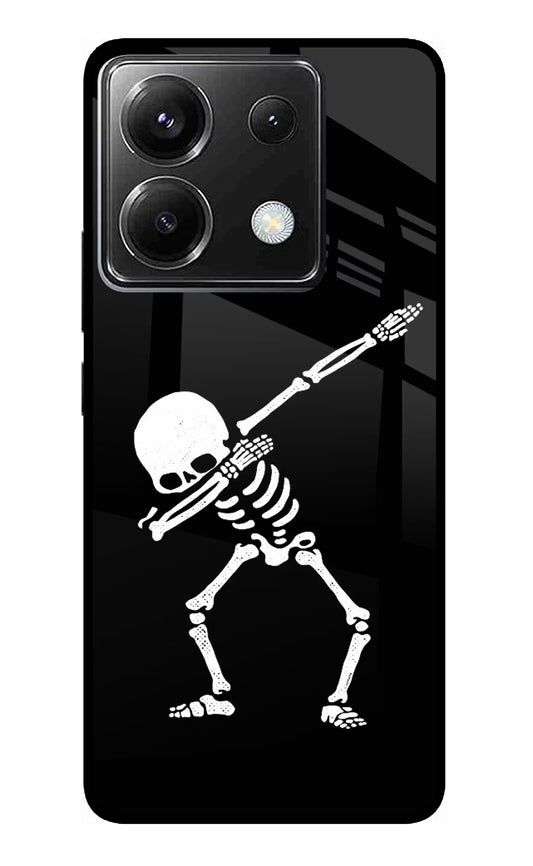 Dabbing Skeleton Art Poco X6 Glass Case