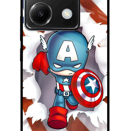 Captain America Poco X6 Glass Case