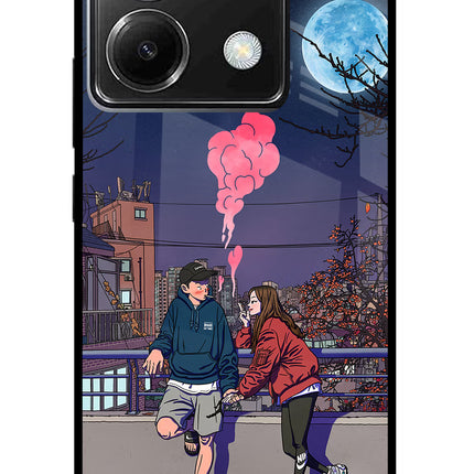 Chilling Couple Poco X6 Glass Case