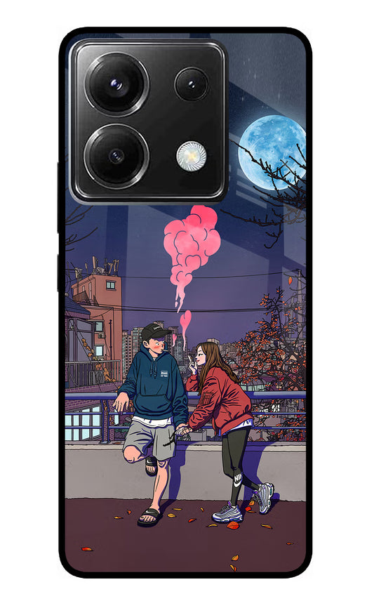 Chilling Couple Poco X6 Glass Case