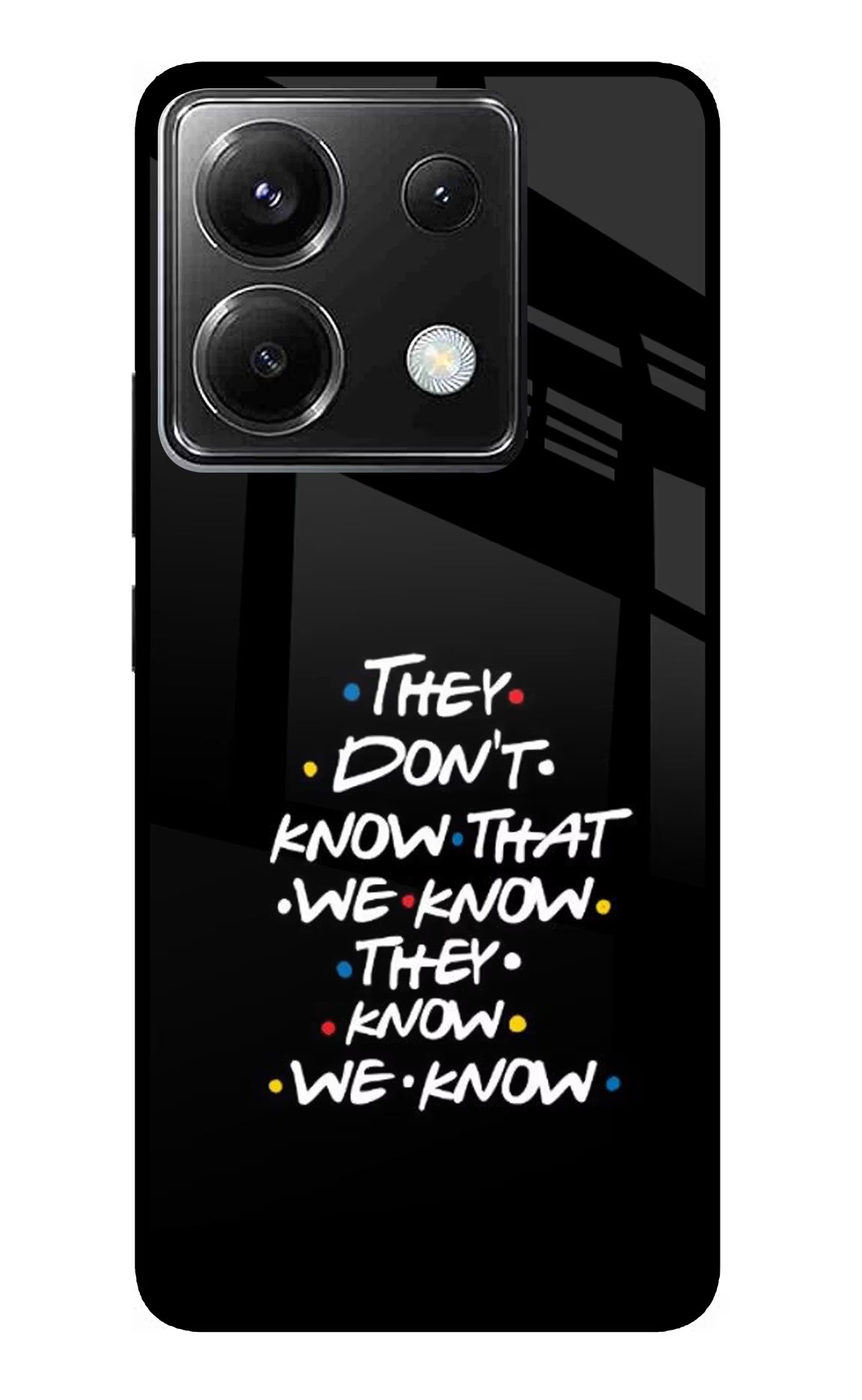 FRIENDS Dialogue Poco X6 Glass Case Back Cover by Casekaro