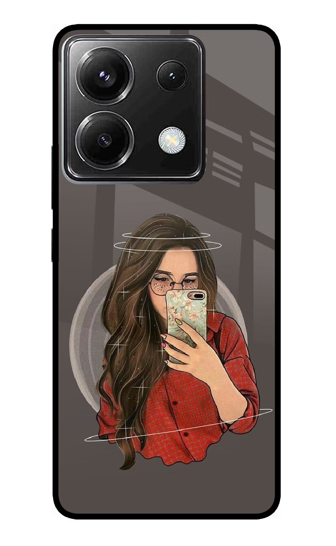 Selfie Queen Poco X6 Glass Case Back Cover by Casekaro
