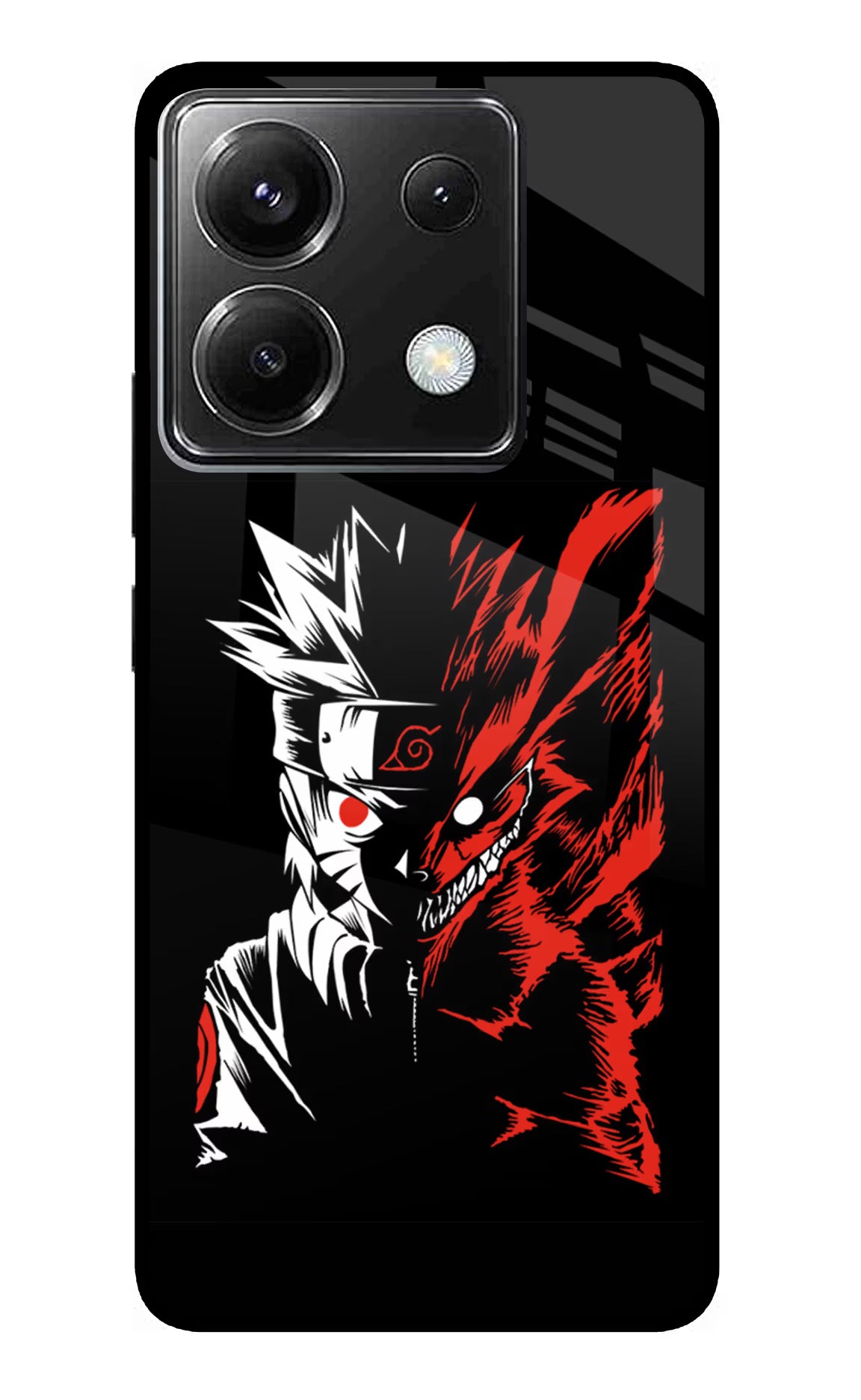 Naruto Two Face Poco X6 Glass Case Back Cover by Casekaro