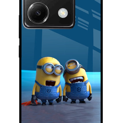 Minion Laughing Poco X6 Glass Case