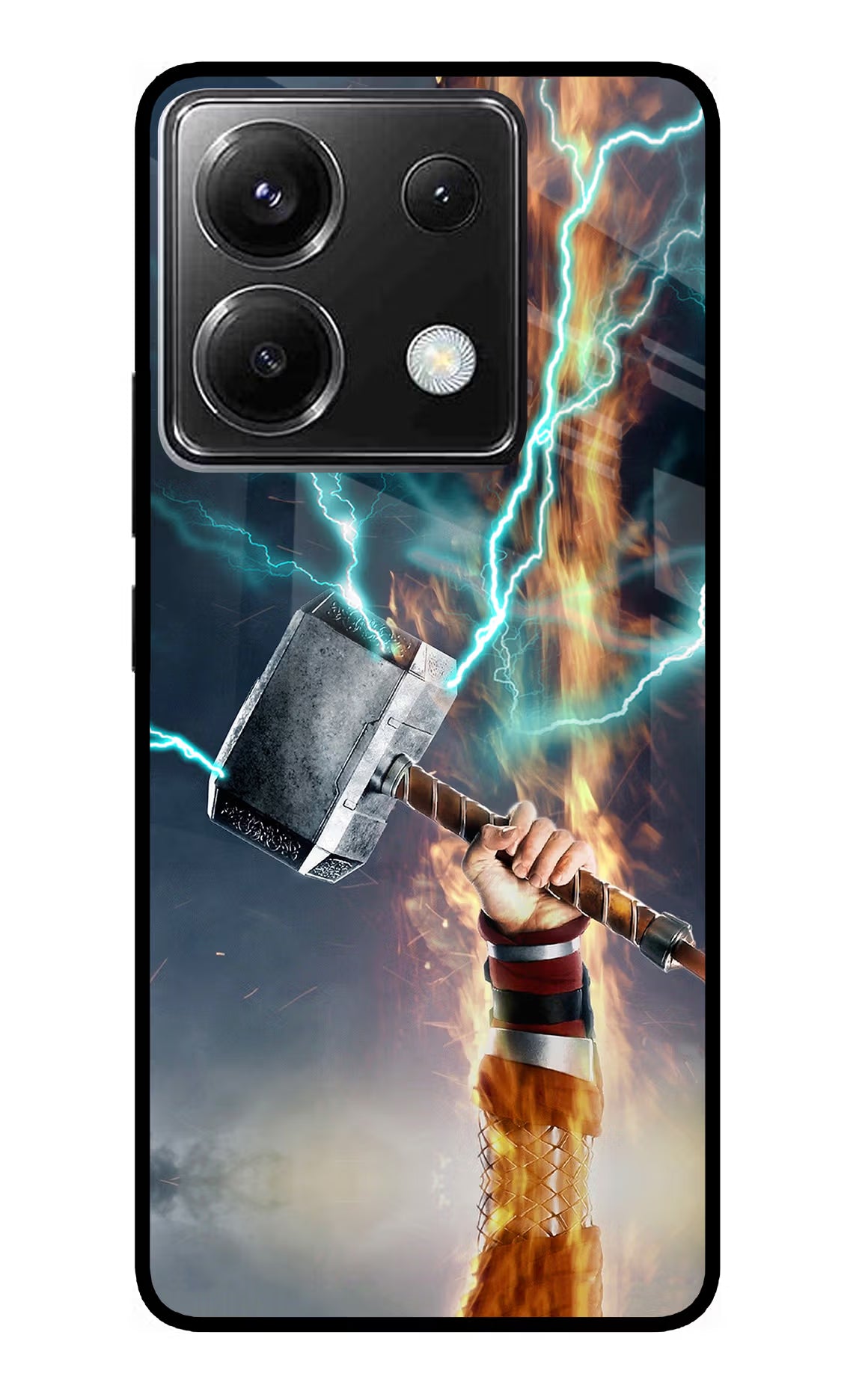 Thor Hammer Mjolnir Poco X6 Glass Case