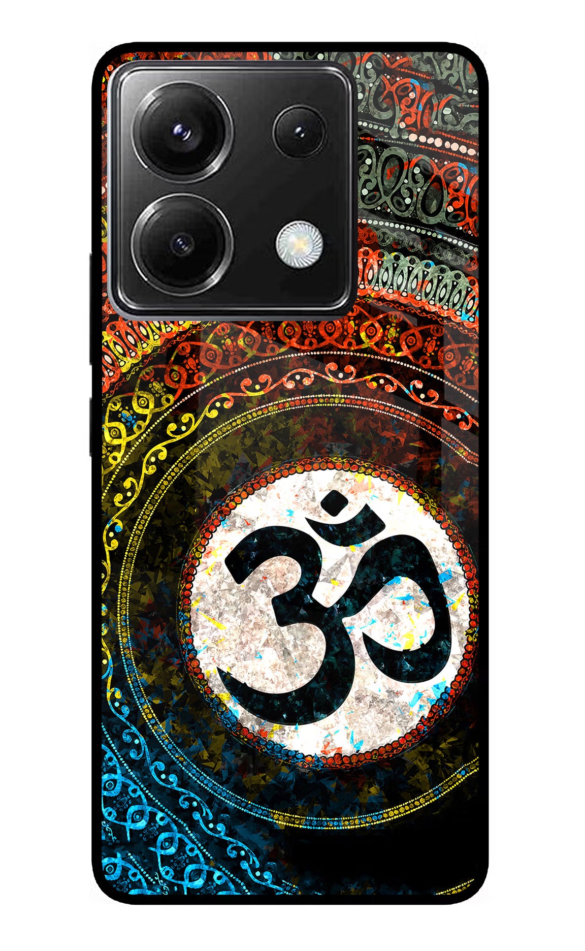 Om Cultural Poco X6 Glass Case Back Cover by Casekaro