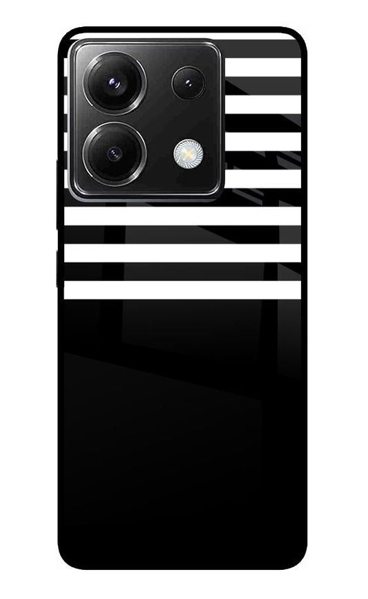Black and White Print Poco X6 Glass Case
