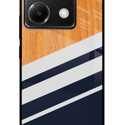 Blue and white wooden Poco X6 Glass Case