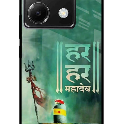 Har Har Mahadev Shivling Poco X6 Glass Case