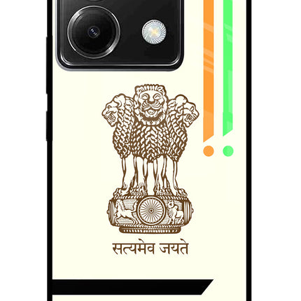 Satyamev Jayate Brown Logo Poco X6 Glass Case
