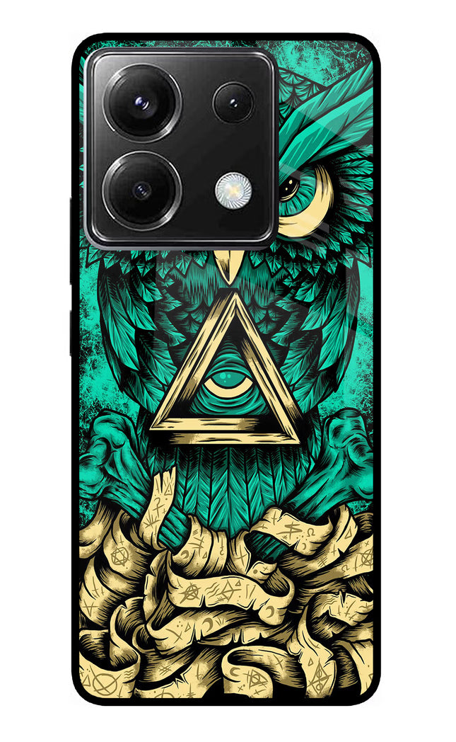 Green Owl Poco X6 Glass Case
