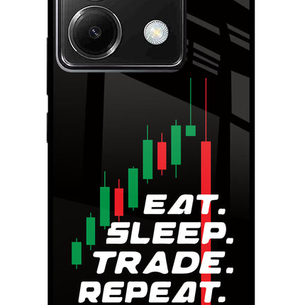 Eat Sleep Trade Repeat Poco X6 Glass Case