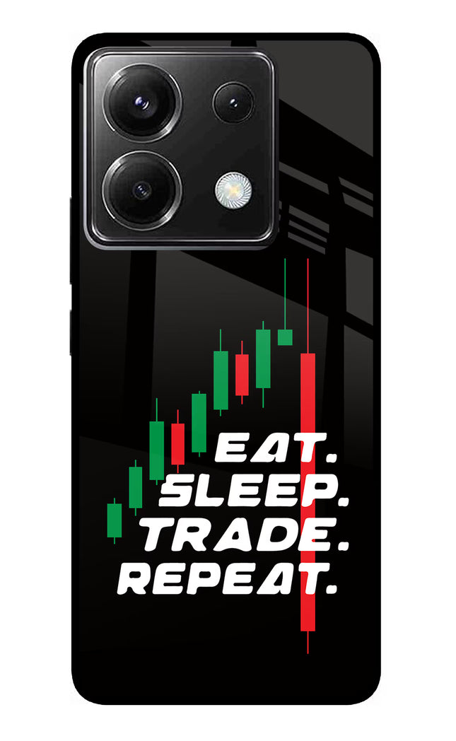 Eat Sleep Trade Repeat Poco X6 Glass Case