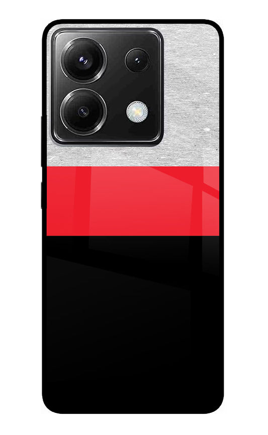 Tri Color Pattern Poco X6 Glass Case