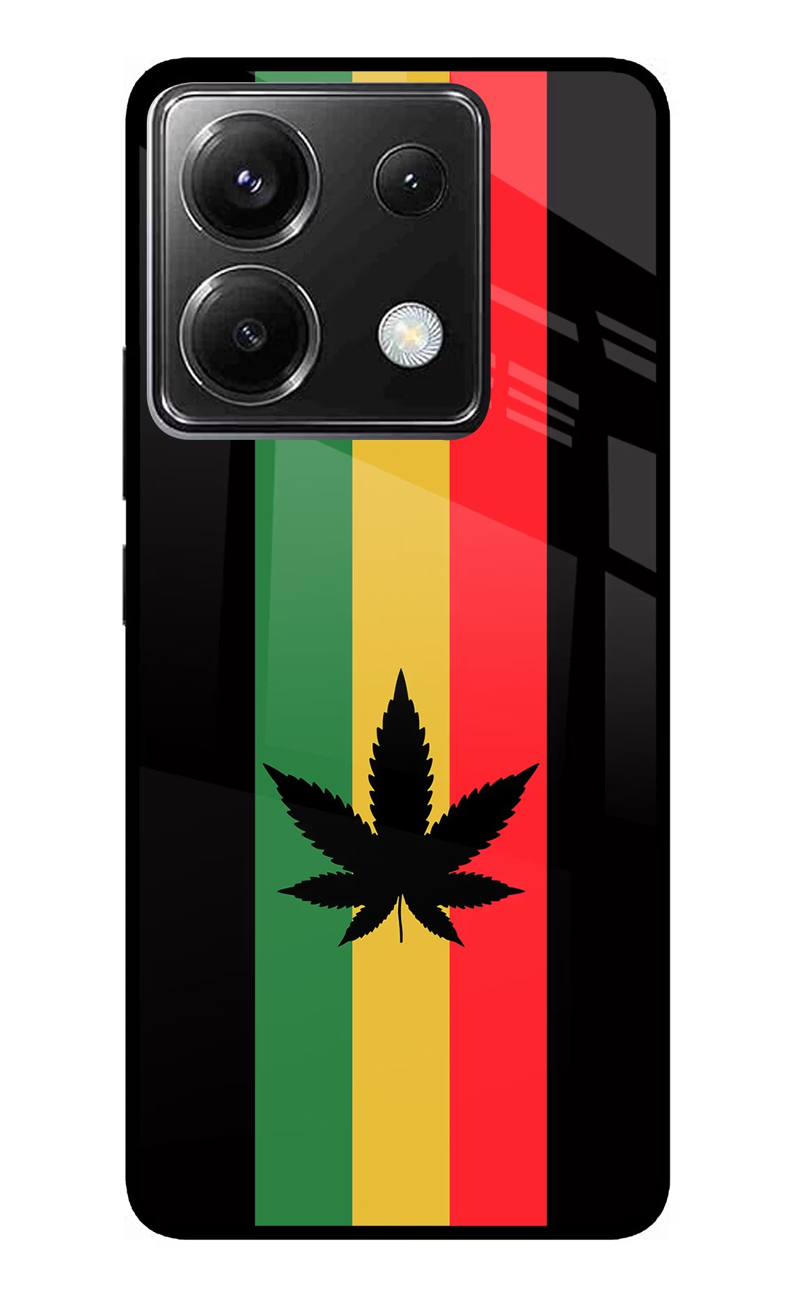 Weed Flag Poco X6 Glass Case Back Cover by Casekaro