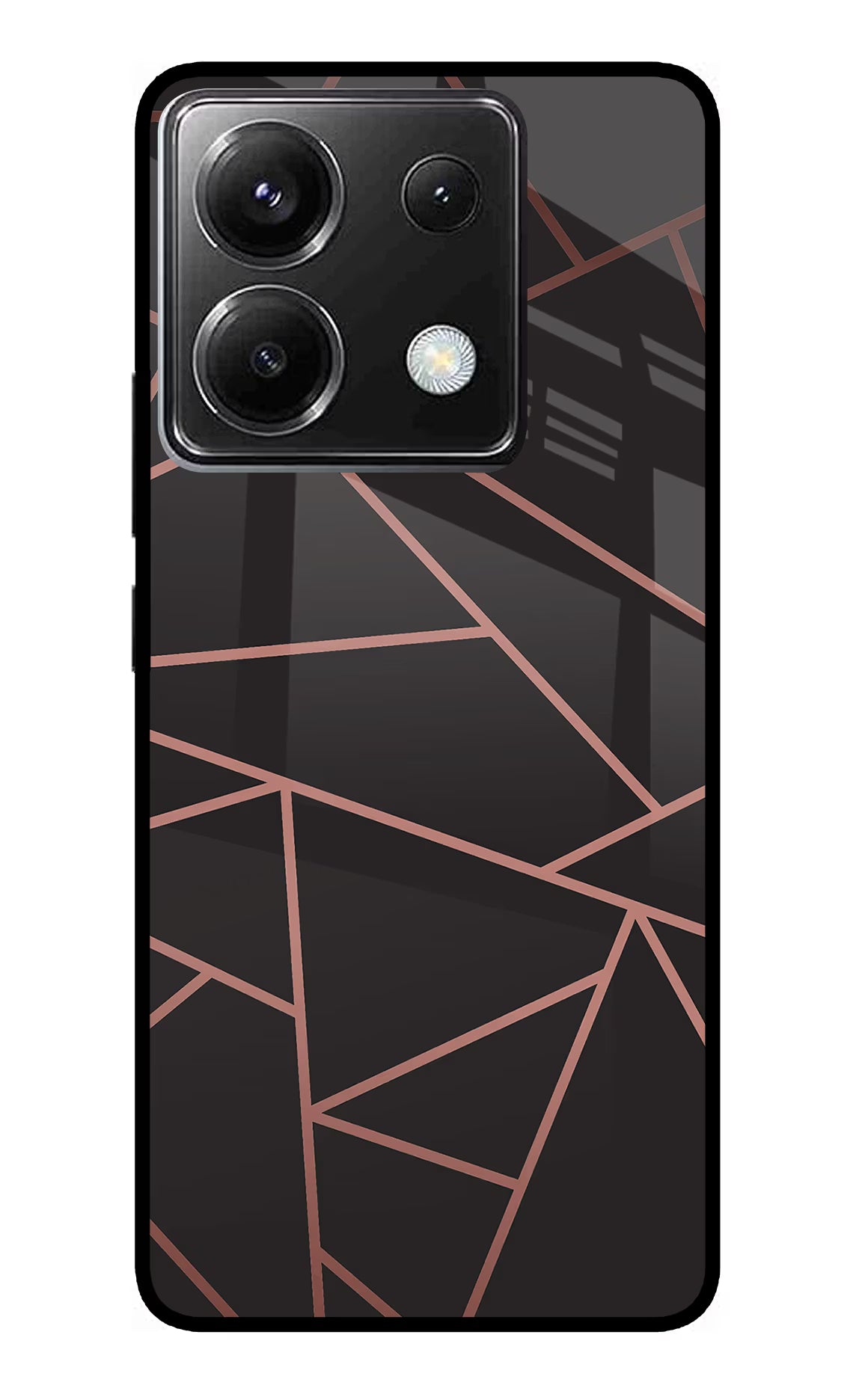 Geometric Pattern Poco X6 Glass Case Back Cover by Casekaro