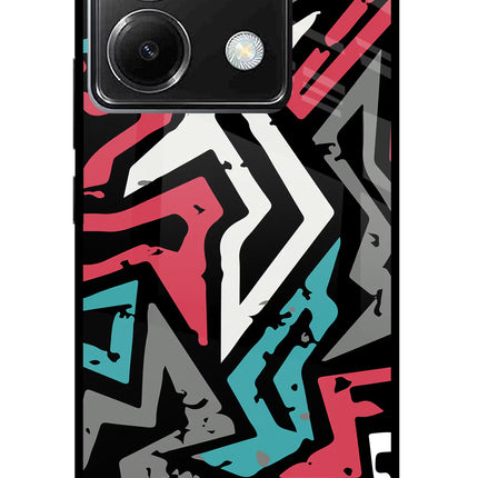 Geometric Graffiti Poco X6 Glass Case