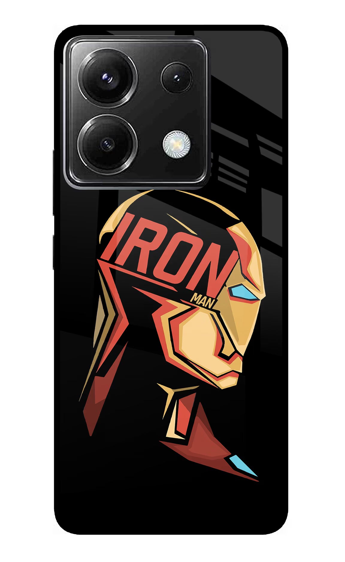 IronMan Poco X6 Glass Case Back Cover by Casekaro
