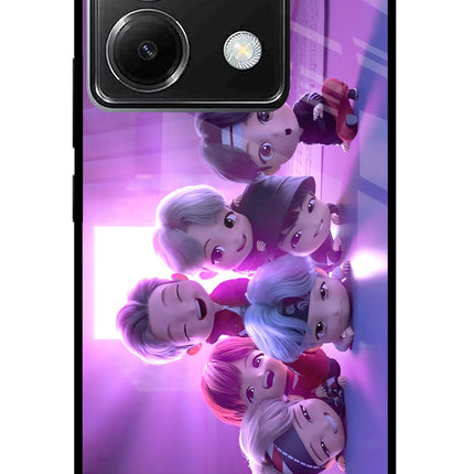 BTS Chibi Poco X6 Glass Case