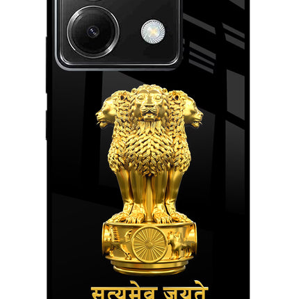 Satyamev Jayate Golden Poco X6 Glass Case